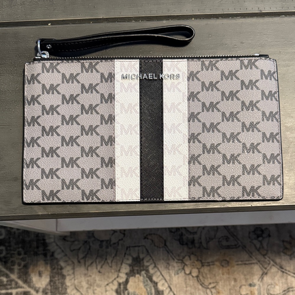 Michael Kors Monogram Black and White Men's Wristlet